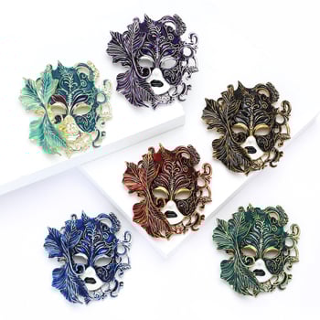 Broșă de mască retro transfrontalieră europeană și americană, vânzare fierbinte, accesorii vestimentare de înaltă calitate, elegant temperament, corsaj cu flori