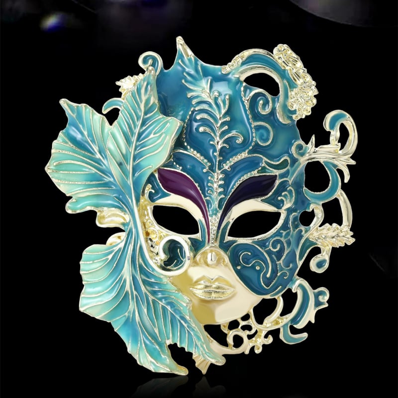 Broșă de mască retro transfrontalieră europeană și americană, vânzare fierbinte, accesorii vestimentare de înaltă calitate, elegant temperament, corsaj cu flori