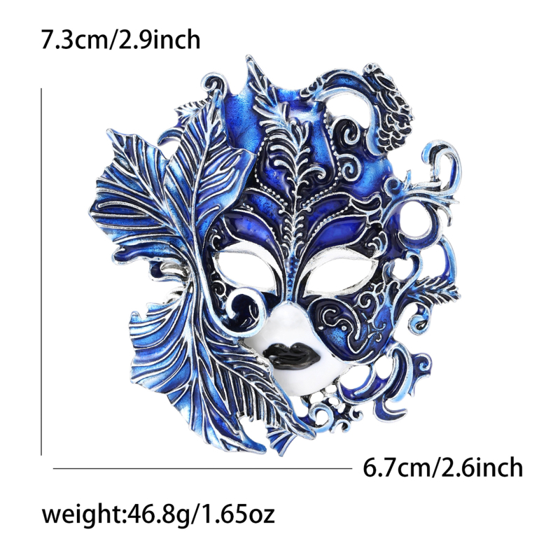 Broșă de mască retro transfrontalieră europeană și americană, vânzare fierbinte, accesorii vestimentare de înaltă calitate, elegant temperament, corsaj cu flori