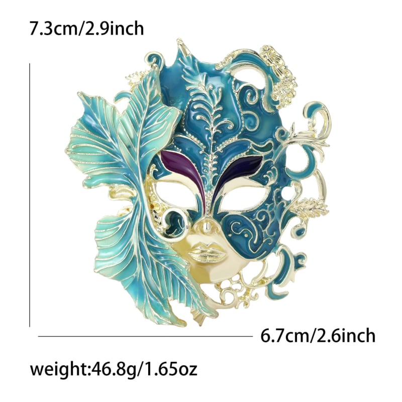 Broșă de mască retro transfrontalieră europeană și americană, vânzare fierbinte, accesorii vestimentare de înaltă calitate, elegant temperament, corsaj cu flori