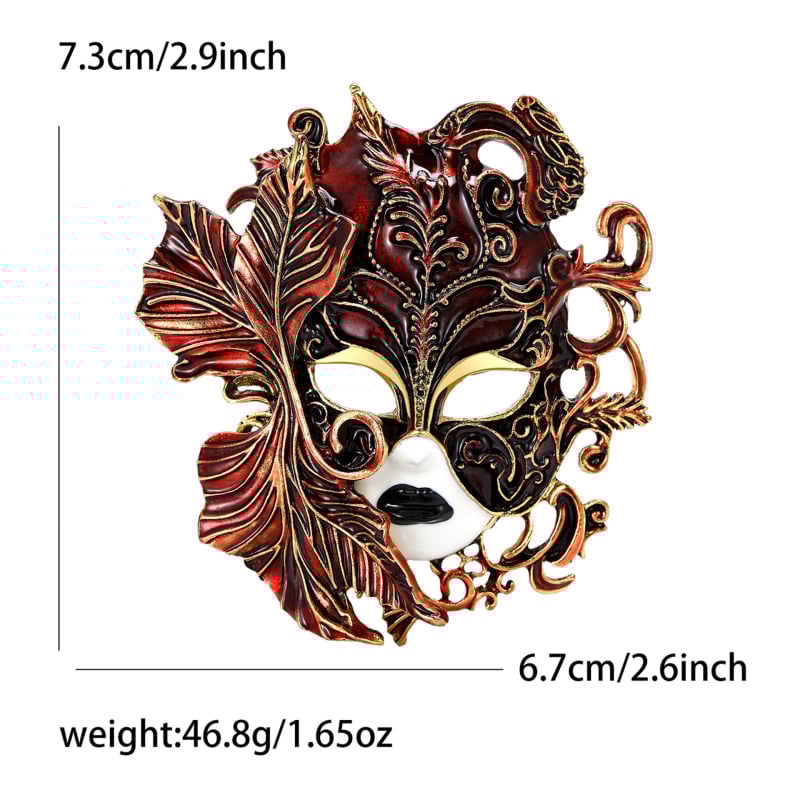 Broșă de mască retro transfrontalieră europeană și americană, vânzare fierbinte, accesorii vestimentare de înaltă calitate, elegant temperament, corsaj cu flori