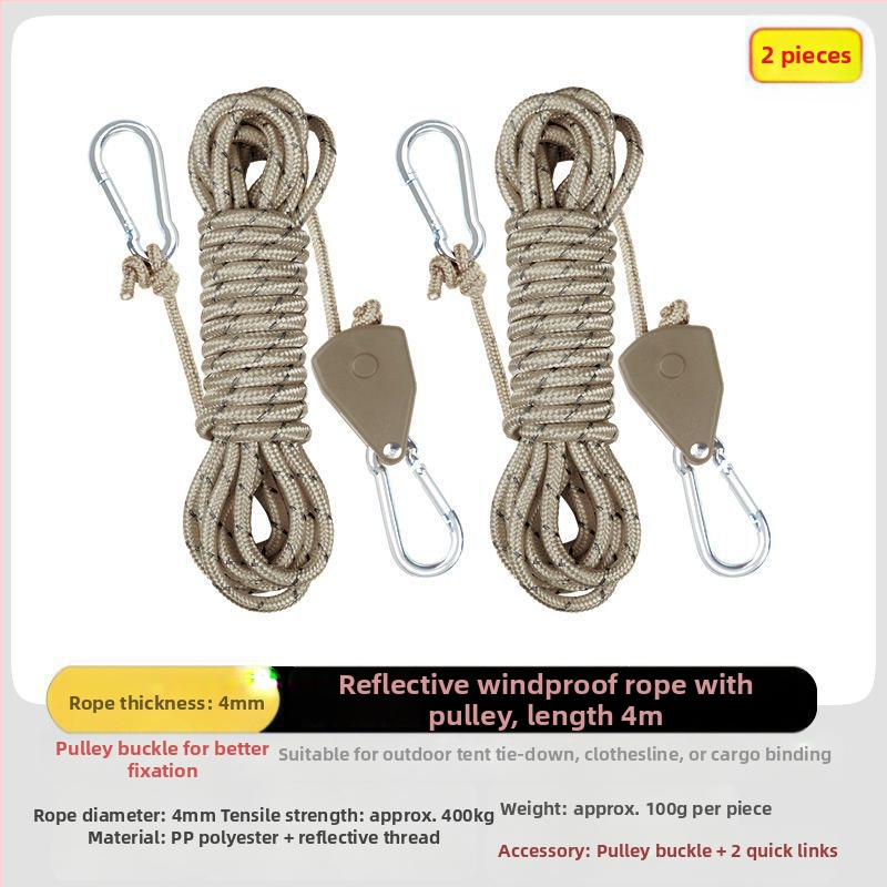 Välistingimustes telkimiseks mõeldud tuulekindel köis, taevakardina tõmbeköis, rihmaratta pingutus, tuuleköis, reguleeritav kinnitus välistingimustes