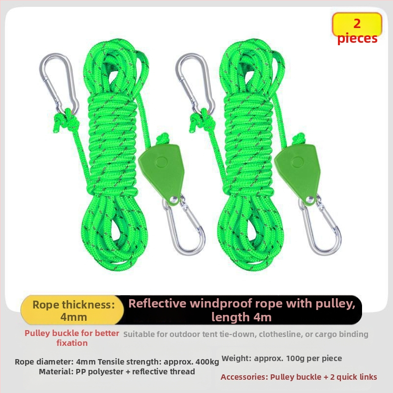 Välistingimustes telkimiseks mõeldud tuulekindel köis, taevakardina tõmbeköis, rihmaratta pingutus, tuuleköis, reguleeritav kinnitus välistingimustes