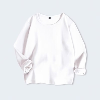 Toamna 2024 Nou Copii Culoare Solidă Cu Mânecă Lungă Tricou Bărbați și Femei Mijlociu și Mare Copii Guler Rotund Pulover Top Casual Simplu T Lung T