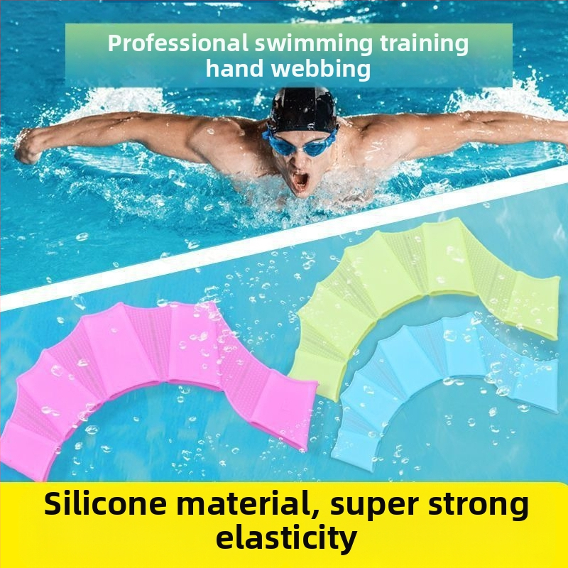 Laisvojo stiliaus rankiniai pelekai, silikoniniai irklavimo treniruokliai delnams, suaugusiems ir vaikams, ančių letenėlėms, pirštams, voratinkliniams plaukimo įrankiams, pilniems komplektams