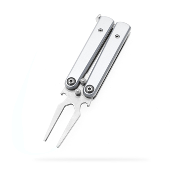 Μεταλλικό πιρούνι γκολφ πεταλούδας πράσινο επισκευής Divot γκολφ πλαστικό πιρούνι μπάλας φορητή αποθήκευση