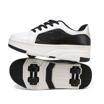 Vaikiški „Heelys“ batai, nauji vyriški keturračiai riedučiai su ištraukiamais ratukais, mergaitiški balti batai su nuimamais ratukais sportiniai batai