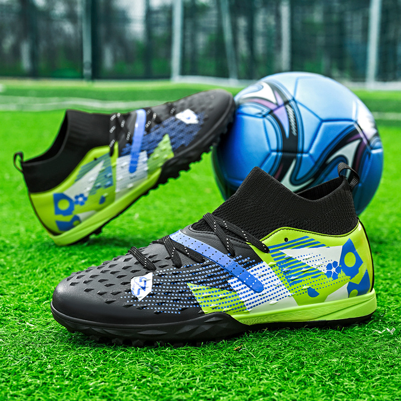 Nauji aukštakulniai futbolo bateliai vyrams ir moterims, jaunimo profesionalūs treniruočių sportiniai bateliai, studentų ilgi dygliai ir treniruočių bateliai su nutrūkusiais dygliais