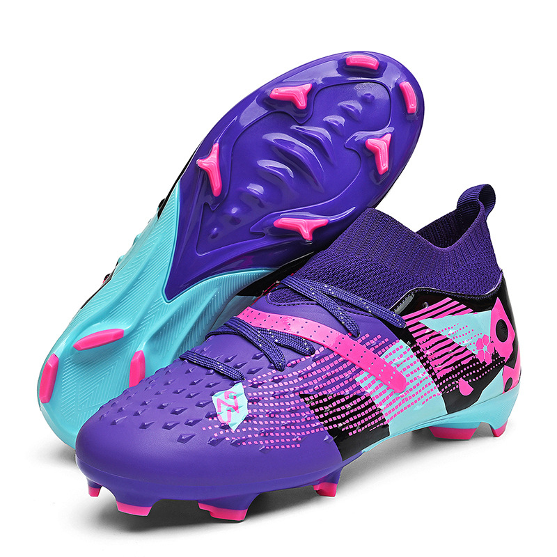 Nauji aukštakulniai futbolo bateliai vyrams ir moterims, jaunimo profesionalūs treniruočių sportiniai bateliai, studentų ilgi dygliai ir treniruočių bateliai su nutrūkusiais dygliais