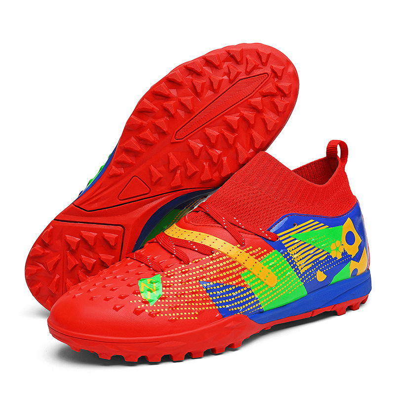 Nauji aukštakulniai futbolo bateliai vyrams ir moterims, jaunimo profesionalūs treniruočių sportiniai bateliai, studentų ilgi dygliai ir treniruočių bateliai su nutrūkusiais dygliais