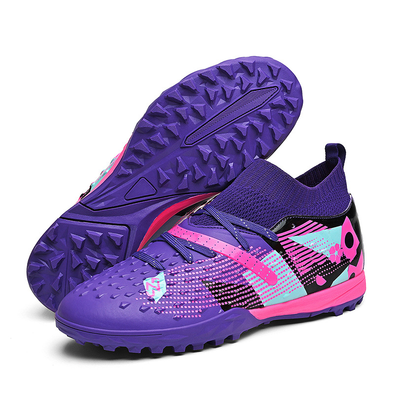 Nauji aukštakulniai futbolo bateliai vyrams ir moterims, jaunimo profesionalūs treniruočių sportiniai bateliai, studentų ilgi dygliai ir treniruočių bateliai su nutrūkusiais dygliais