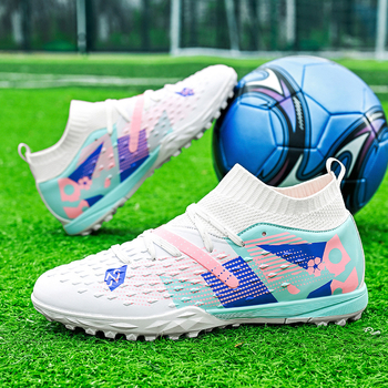 Nauji aukštakulniai futbolo bateliai vyrams ir moterims, jaunimo profesionalūs treniruočių sportiniai bateliai, studentų ilgi dygliai ir treniruočių bateliai su nutrūkusiais dygliais