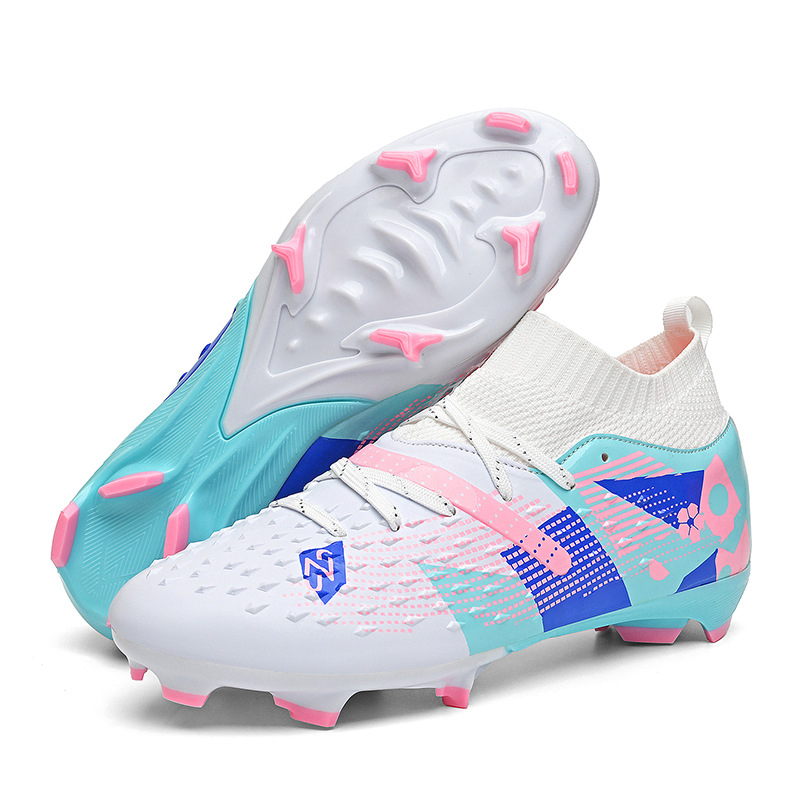 Nauji aukštakulniai futbolo bateliai vyrams ir moterims, jaunimo profesionalūs treniruočių sportiniai bateliai, studentų ilgi dygliai ir treniruočių bateliai su nutrūkusiais dygliais