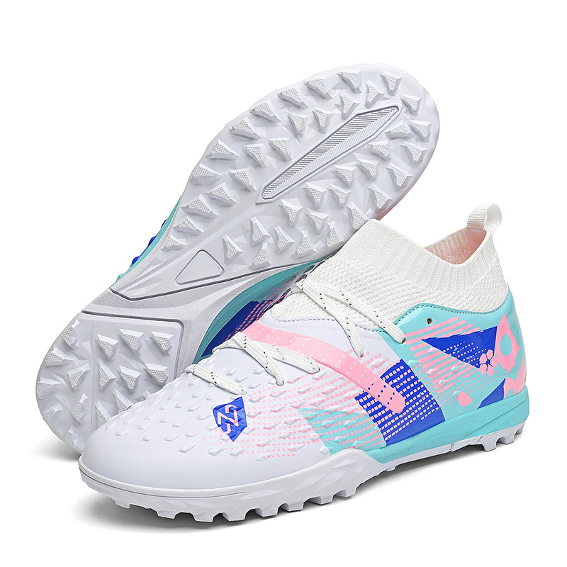 Nauji aukštakulniai futbolo bateliai vyrams ir moterims, jaunimo profesionalūs treniruočių sportiniai bateliai, studentų ilgi dygliai ir treniruočių bateliai su nutrūkusiais dygliais