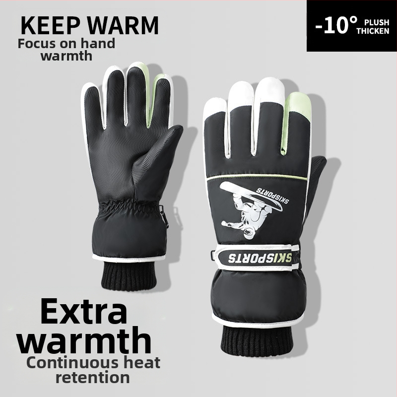 Žieminės slidinėjimo pirštinės, vyriškos, vėjui atsparios, vandeniui atsparios, neslystančios, lietimui jautraus ekrano, su vilnos pamušalu, šiltos, žieminės alpinizmo ir jojimo pirštinės