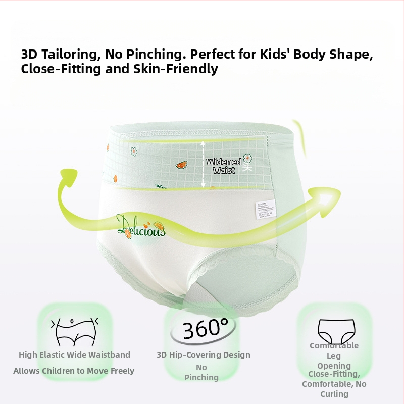 Детско бельо за момичета с висока талия, триъгълник, памук, клас А, памучни шорти за момичета 6-12 години, без щипка, на едро