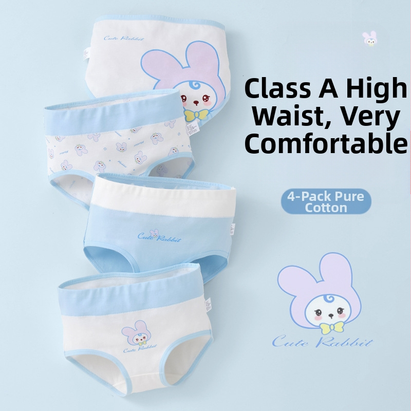 Lenjerie intimă pentru copii, triunghi, talie înaltă, bumbac, clasa A, bumbac, pantaloni scurți pentru fete de 6-12 ani, fără clipsuri, en-gros