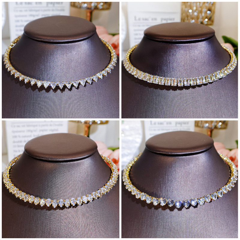 Prabangus, lengvas cirkonio vėrinys, pilnas deimantų, auksinė seksuali raktikaulio grandinėlė, hiphopo pankroko neutralaus stiliaus auksu padengtas vėrinys