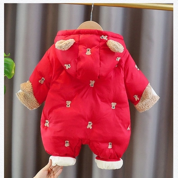 Ρούχα για νεογέννητα μωρά με επένδυση από φλις, παχύρρευστα ρούχα για αγόρια και κορίτσια, χαριτωμένα, εξαιρετικά χαριτωμένα ρούχα από βαμβάκι με πούπουλα για μωρά