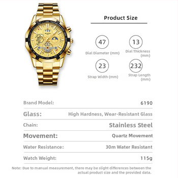 Ανδρικό ρολόι WLISTH Swiss Brand Luminous Waterproof Quartz Watch με μεγάλο καντράν και ατσάλινο μπρασελέ, ημερολόγιο, ρολόι εξωτερικού εμπορίου