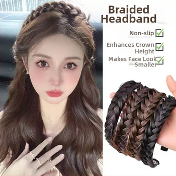 Parūkas galvas saite eleganta, pūkaina, viengabala, neredzama, pārdabiska, neslīdoša, savīta, zivs kaula bize, paplašināta galvas saite