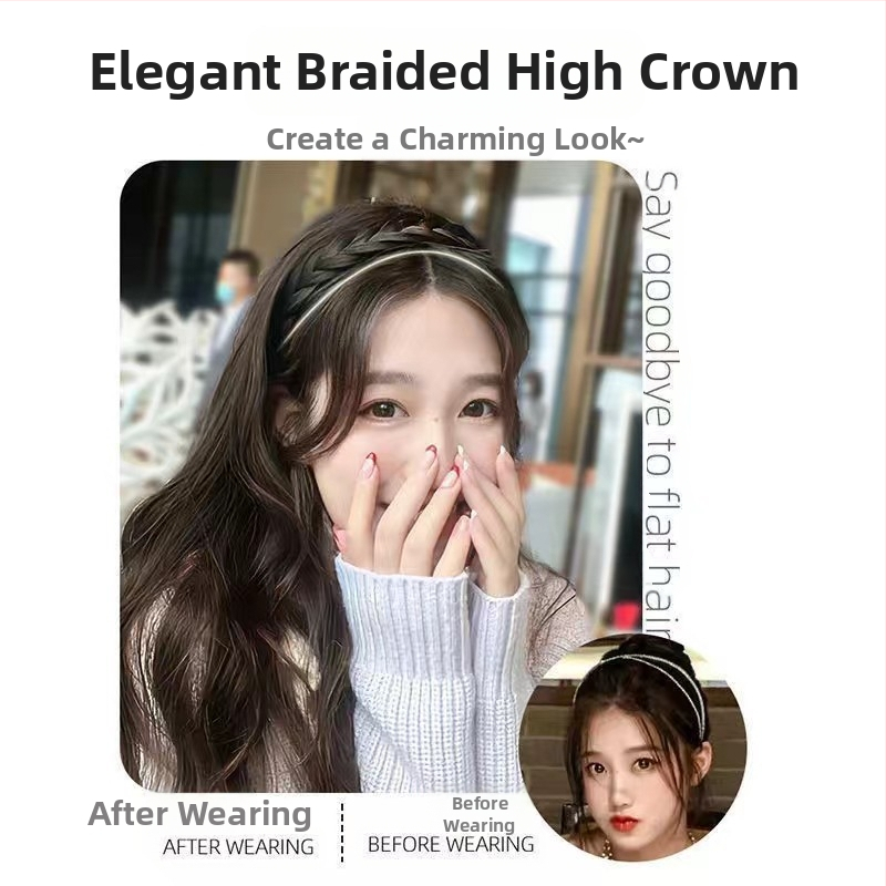 Parūkas galvas saite eleganta, pūkaina, viengabala, neredzama, pārdabiska, neslīdoša, savīta, zivs kaula bize, paplašināta galvas saite