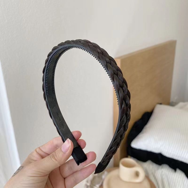 Parūkas galvas saite eleganta, pūkaina, viengabala, neredzama, pārdabiska, neslīdoša, savīta, zivs kaula bize, paplašināta galvas saite