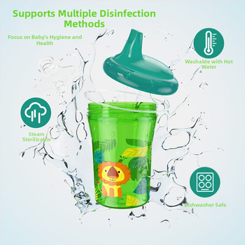 Didmeninė prekyba tiesiomis stiklinėmis, 260 ml, keturių spalvų, gyvūnų spaudos, kūdikių mokymosi geriamojo puodelio, kūdikių ančiukų puodelio, eksporto, vaikų vandens puodelis