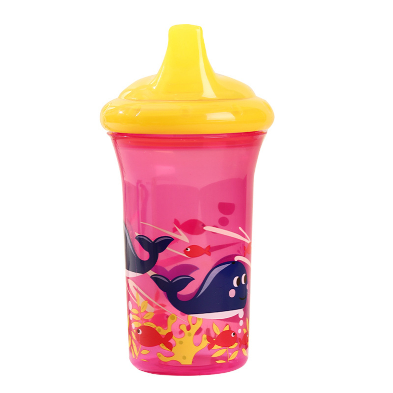 Didmeninė prekyba tiesiomis stiklinėmis, 260 ml, keturių spalvų, gyvūnų spaudos, kūdikių mokymosi geriamojo puodelio, kūdikių ančiukų puodelio, eksporto, vaikų vandens puodelis