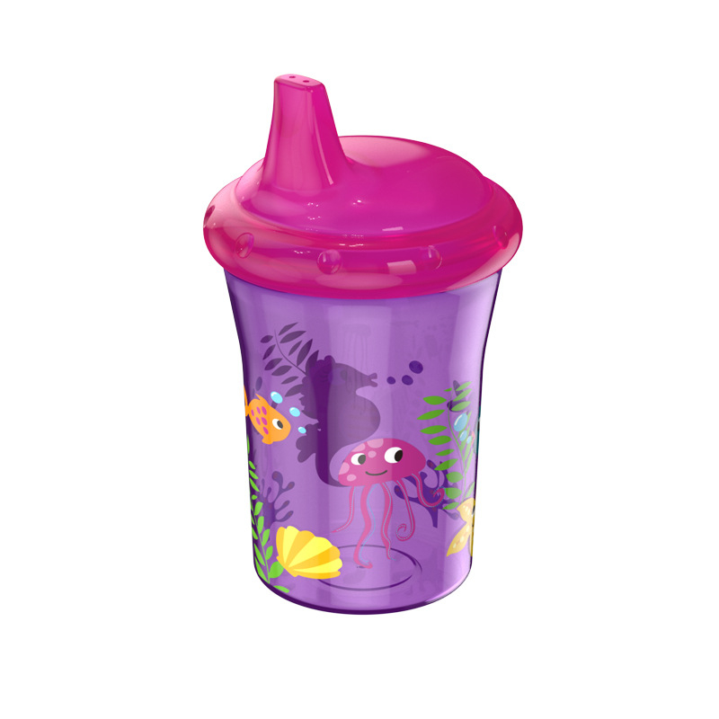 Didmeninė prekyba tiesiomis stiklinėmis, 260 ml, keturių spalvų, gyvūnų spaudos, kūdikių mokymosi geriamojo puodelio, kūdikių ančiukų puodelio, eksporto, vaikų vandens puodelis