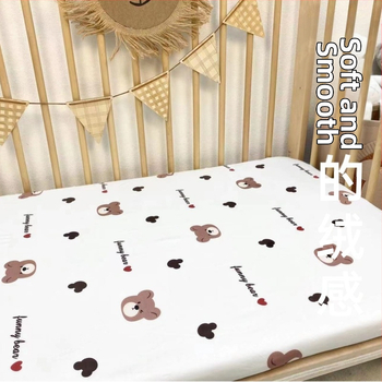 Kūdikio paklodė su guma, vientisa grynos medvilnės paklodė naujagimiams, siuvinėta čiužinio apsauginė užvalkalas darželio lovatiesei