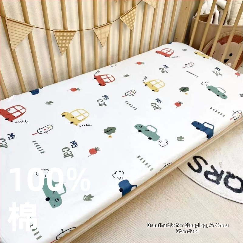 Бебешки чаршаф от едно парче чист памучен чаршаф за новородени деца, шиещ се матрак, защитно покривало за детска градина