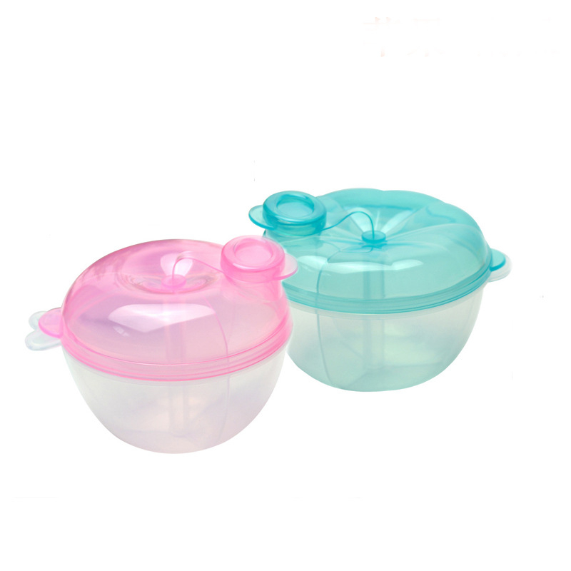 Cutie rotativă cu trei straturi pentru lapte praf, cu mere și dovleac, portabilă pentru bebeluși, cu trei compartimente pentru pudră de orez, cutie de depozitare a laptelui praf, en-gros