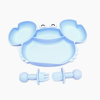 Krabikujulise õhtusöögitaldriku silikoonist iminapaga integreeritud beebitoidukauss, laste spetsiaalne kukkumisvastane õhtusöögitaldrik