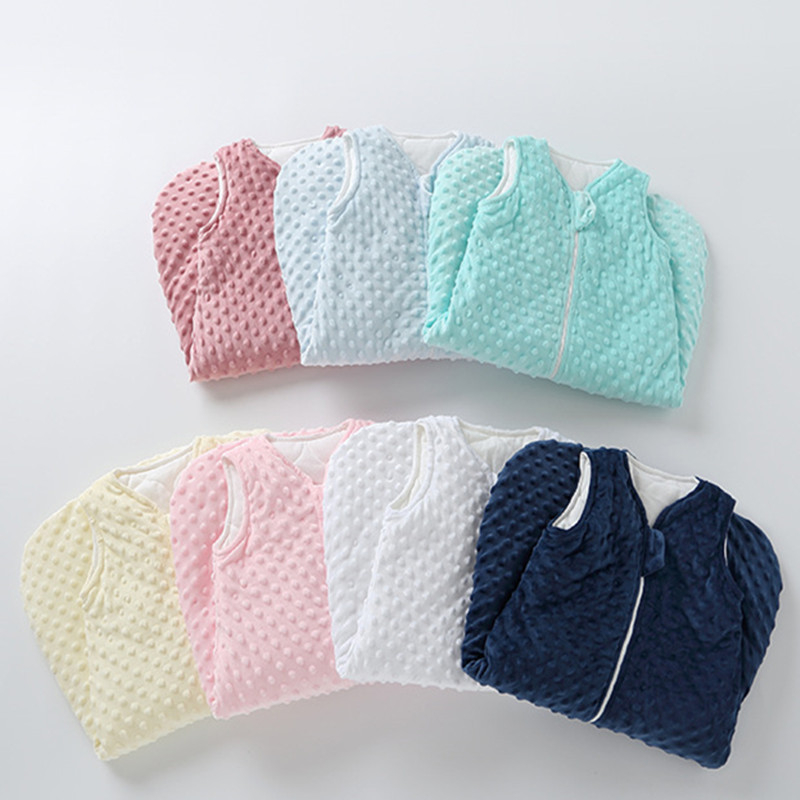 Karštai parduodamas vaikiškas nespyrus miegmaišis kūdikiams, vientisa liemenė, sustorintas miegmaišis, žirnių aksomas, kūdikio paguodos antklodė