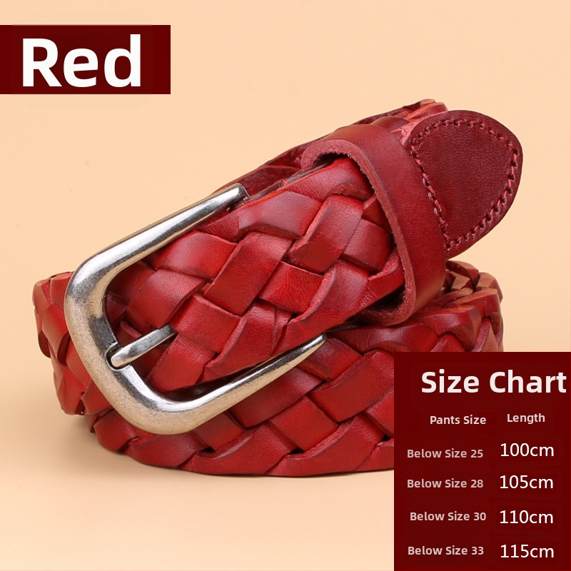 Curea din piele pentru femei, curea decorativă din piele țesută, la modă, curea vintage pentru femei, cataramă cu știft, comerț exterior, en-gros din fabrică