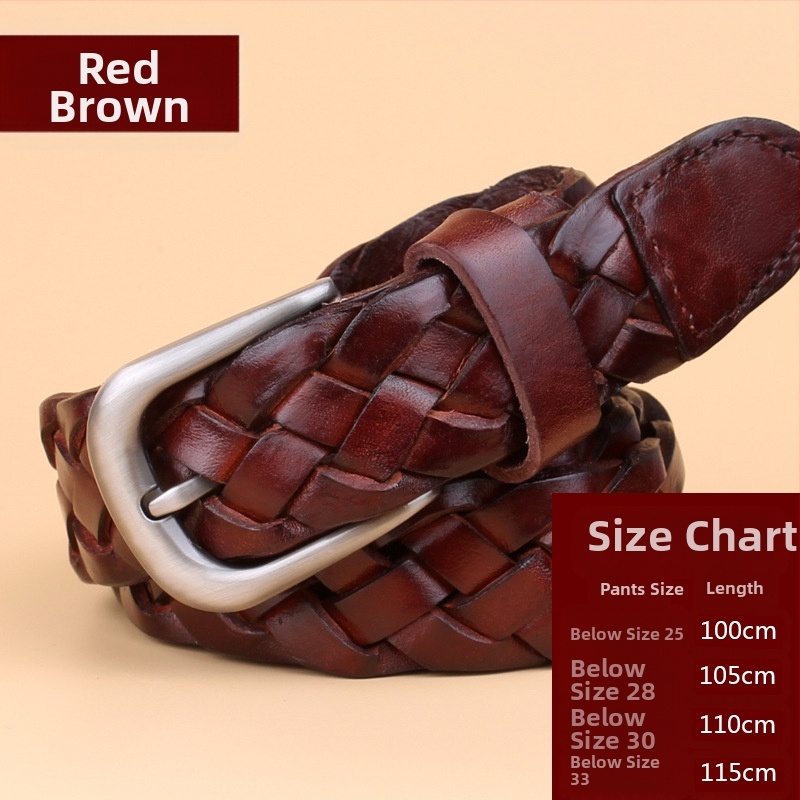 Curea din piele pentru femei, curea decorativă din piele țesută, la modă, curea vintage pentru femei, cataramă cu știft, comerț exterior, en-gros din fabrică