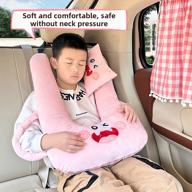 Animacinio automobilio galvos atrama, kūrybinga vaikų automobilio tolimojo miego artefakto kaklo pagalvė, pagalvė, keturių metų laikų universali miego pagalvė