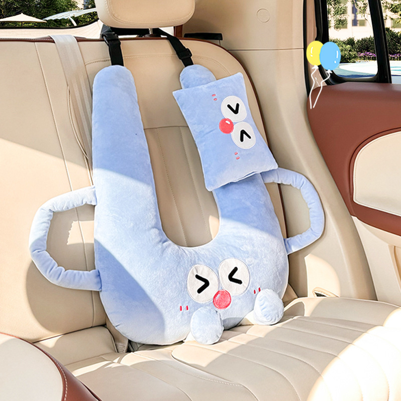Animacinio automobilio galvos atrama, kūrybinga vaikų automobilio tolimojo miego artefakto kaklo pagalvė, pagalvė, keturių metų laikų universali miego pagalvė