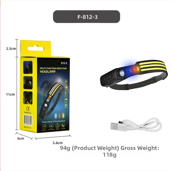 Nauji tarpvalstybiniai banguojantys indukciniai COB žibintai lauko dviračių žibintai su USB įkrovimu naktiniams bėgimo žibintams su stipriais šviesos žibintais su silicio įkrova