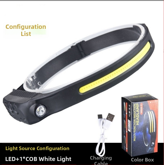 Nauji tarpvalstybiniai banguojantys indukciniai COB žibintai lauko dviračių žibintai su USB įkrovimu naktiniams bėgimo žibintams su stipriais šviesos žibintais su silicio įkrova