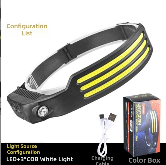 Nauji tarpvalstybiniai banguojantys indukciniai COB žibintai lauko dviračių žibintai su USB įkrovimu naktiniams bėgimo žibintams su stipriais šviesos žibintais su silicio įkrova