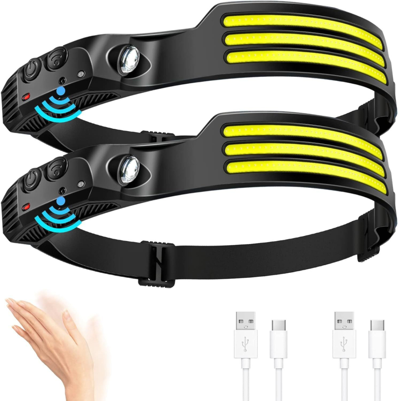 Nauji tarpvalstybiniai banguojantys indukciniai COB žibintai lauko dviračių žibintai su USB įkrovimu naktiniams bėgimo žibintams su stipriais šviesos žibintais su silicio įkrova