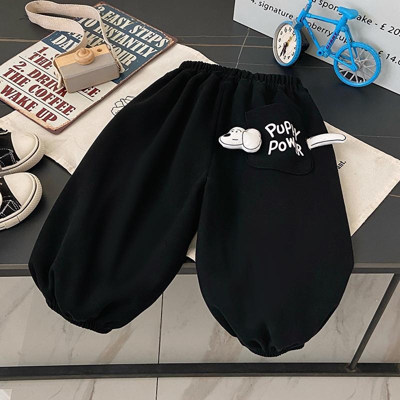 Berniukų ir mergaičių pavasario ir rudens naujos kelnės trimatės animacinių filmukų laisvalaikio sportinės kelnės ilgos kelnės šuniukų kišenės jogger sportinės kelnės