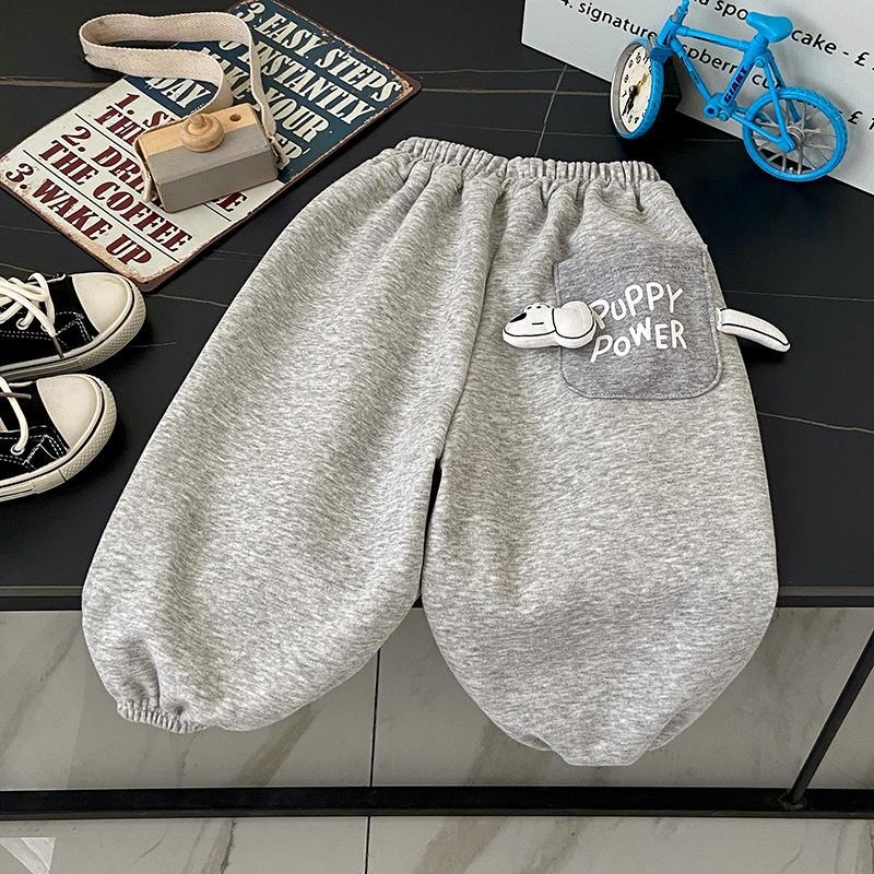 Berniukų ir mergaičių pavasario ir rudens naujos kelnės trimatės animacinių filmukų laisvalaikio sportinės kelnės ilgos kelnės šuniukų kišenės jogger sportinės kelnės