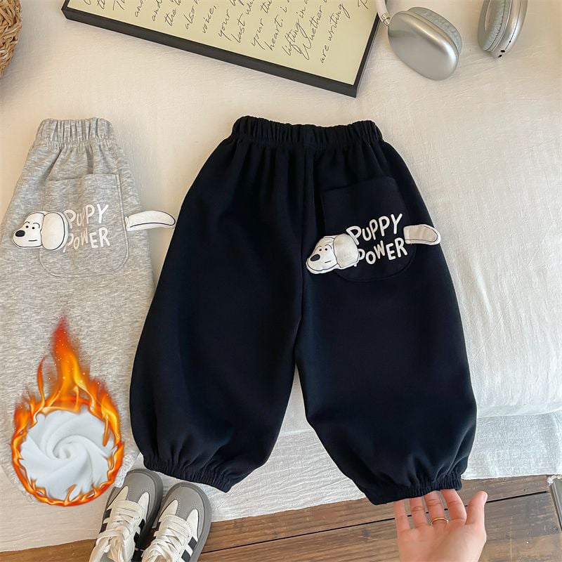 Berniukų ir mergaičių pavasario ir rudens naujos kelnės trimatės animacinių filmukų laisvalaikio sportinės kelnės ilgos kelnės šuniukų kišenės jogger sportinės kelnės