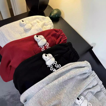 Αγόρια και κορίτσια Άνοιξη και Φθινόπωρο Νέα Παντελόνια Τρισδιάστατα Cartoon Casual Φόρμες Μακριά Παντελόνια Αθλητικά Παντελόνια με Τσέπες για Κουτάβια