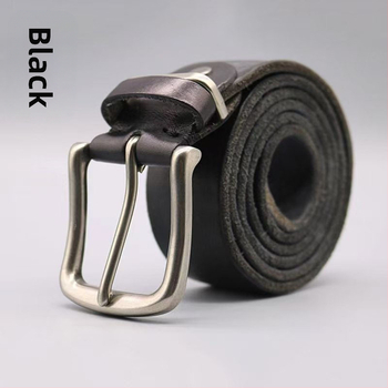 Ανδρική Ζώνη Μονής Επίστρωσης από Καθαρό Δέρμα Βοοειδών, Ρετρό, Απλή, Καθημερινή, Γνήσια Δερμάτινη Ζώνη με Αγκράφα και Καρφίτσα, Νεανική, Φοιτητική Ζώνη Τζιν