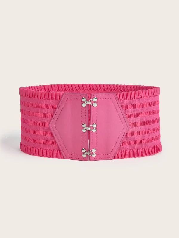 Γυναικεία διακοσμητική ζώνη με βολάν σε χρώμα καραμέλας και κομψή ελαστική ζώνη μέσης με τρεις αγκράφα