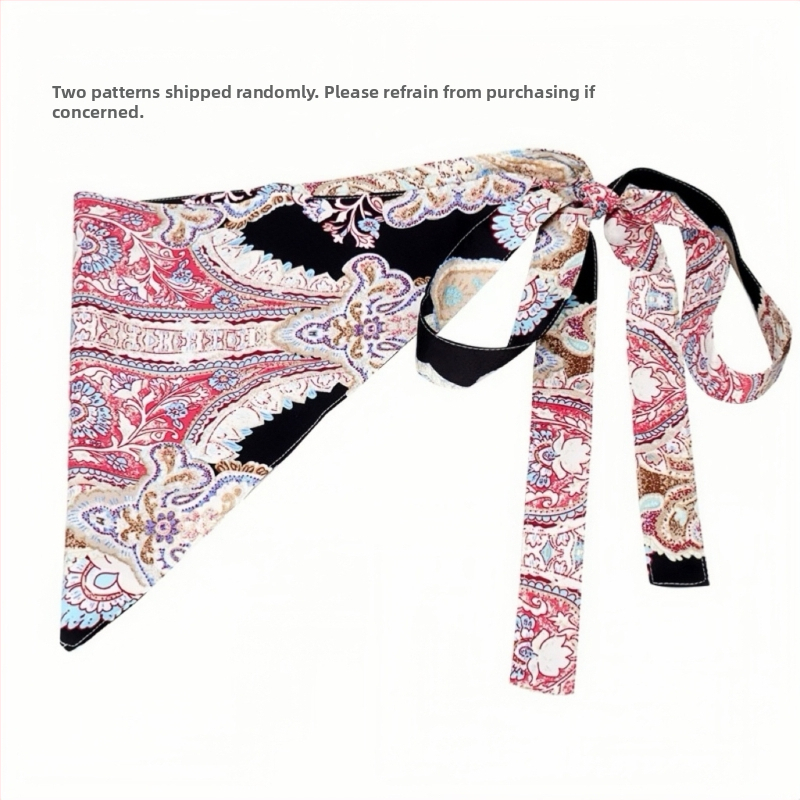 Aukštos klasės puokštė su plačiu juosmeniu, hiphopo šokėjos mados dekoratyvinė suknelė, bohemiškas etninis trikampio formos klubų šalikas